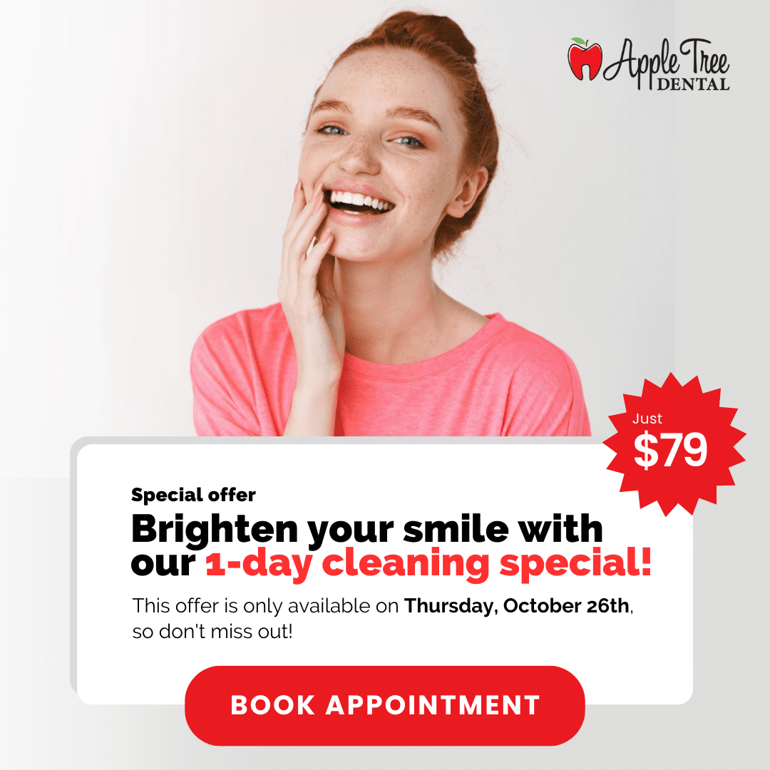 Brighten your smile for just $79 with our 1-day cleaning special!